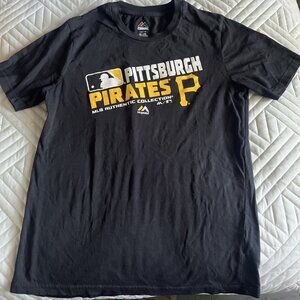 Majestic Youth Tshirt Pittsburgh Pirates Black Large 14/16 Short Sleeve